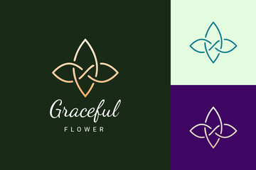 Fototapeta premium Beauty or spa logo in luxury and simple flower shape