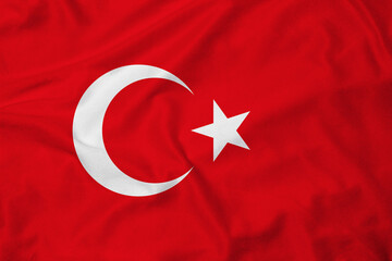 Flag of Turkey, realistic 3d rendering with texture
