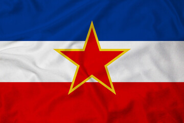 Flag of the Socialist Federal Republic of Yugoslavia, realistic 3d rendering with texture