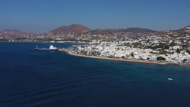 Paros island Paroikia panoramic view in Paros island in Greece