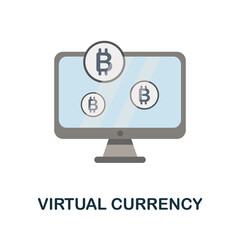 Virtual Currency flat icon. Simple sign from gamification collection. Creative Virtual Currency icon illustration for web design, infographics and more