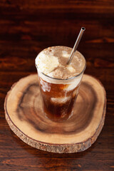 american ice cream float with cola