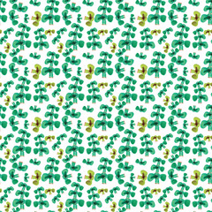 Seamless pattern with watercolour funny green monsters. Repetitive pattern for exemple for textile or wallpaper printing purposes.