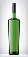 Color Glass Bottle on background with Foil. 