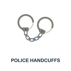 Police Handcuffs icon. Flat sign element from law collection. Creative Police Handcuffs icon for web design, templates, infographics and more