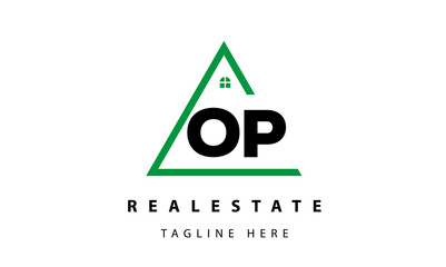 creative real estate OP latter logo vector