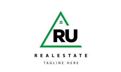 creative real estate RU latter logo vector