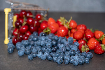 berries on a wooden background