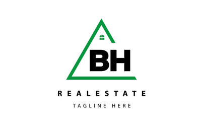 creative real estate BH latter logo vector