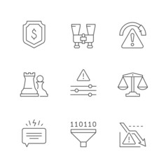 Set line icons of risk management