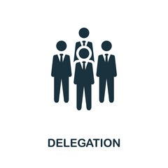 Delegation flat icon. Colored sign from leadership collection. Creative Delegation icon illustration for web design, infographics and more