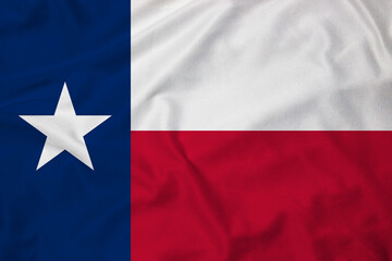 Flag of Texas, realistic 3D rendering with fabric texture