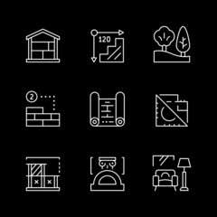 Set line icons of architecture