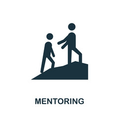 Mentoring flat icon. Colored sign from leadership collection. Creative Mentoring icon illustration for web design, infographics and more - obrazy, fototapety, plakaty