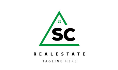 creative real estate SC latter logo vector