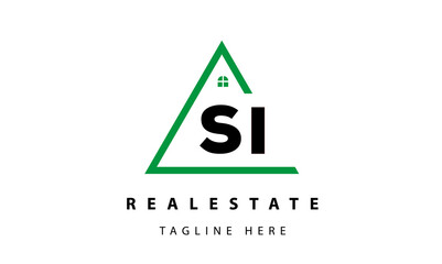 creative real estate SI latter logo vector