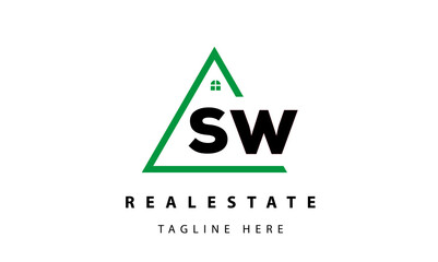 creative real estate SW latter logo vector