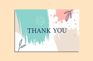 Creative Thank You Card Vector Template. This Thank you card can be used for wedding gift, events, birthday gift, friendship party and charity donation work.