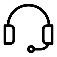 Headset Line Icon Vector