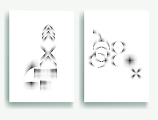 Modern minimal posters .Linear halftone dots Design .elements for your design. vector illustration
