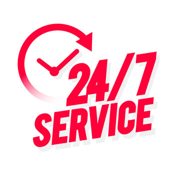Vector Illustration 24 7 Service Icon