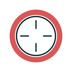 Aim Two Color Vector Line Icon Design