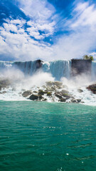 Obraz premium Niagara falls between United States of America and Canada.
