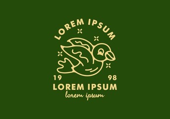 Line art of flying bird with lorem ipsum text