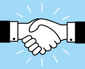 Handshake. Business deal or salute illustration concept. Vector icon. © Albachiaraa