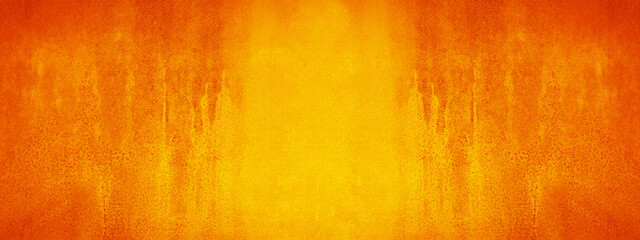 Abstract yellow orange watercolor painted paper texture background banner.