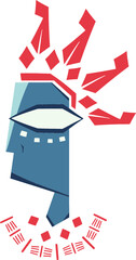 Artistic illustration of a tribal man.
