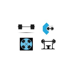 Barbell, Dumbbell Gym Icon Logo Template gym Badge, Fitness Logo