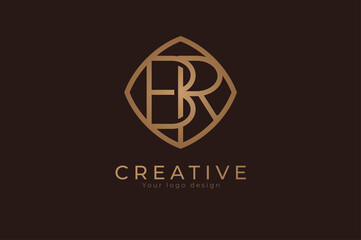 initial letter BR Monogram logo, usable for personal, wedding, branding and business logos, Flat Logo Design Template, vector illustration