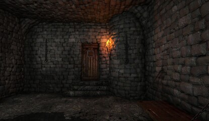 Fantasy medieval dungeon architecture construction 3d illustration - obrazy, fototapety, plakaty