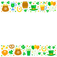 Fototapeta premium Poster with Saint patrick s day items.