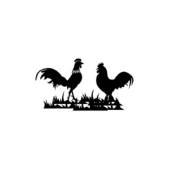 Vector image of an chicken, logo template icon illustration