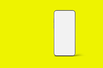 smartphone on yellow background