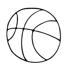 Doodle volleyball ball, simple illustration. Cartoon volleyball ball. A simple hand-drawn element.   