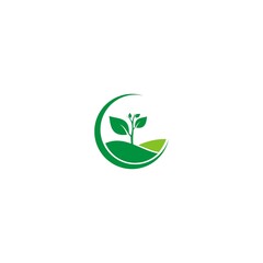 Green Leaf Icon Vector Illustrations nature