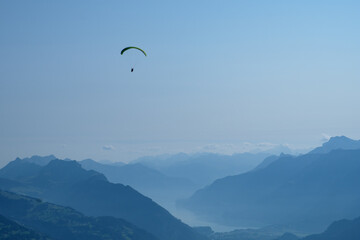 Paraglider in the swiss mountains