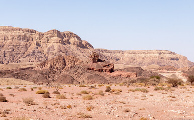 Fantastically  beautiful landscape in summer in Timna National Park near Eilat, southern Israel.