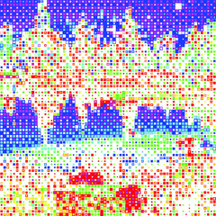 Creative mosaic pattern colored squares. Colored art festival abstract pixel background. RGB pattern. Mosaic colorful beautiful tiles. Modern art color pattern ornament decorative illustration.