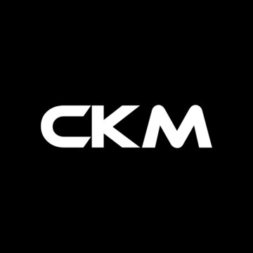 CKM letter logo design with black background in illustrator, vector logo modern alphabet font overlap style. calligraphy designs for logo, Poster, Invitation, etc.
