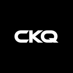 CKQ letter logo design with black background in illustrator, vector logo modern alphabet font overlap style. calligraphy designs for logo, Poster, Invitation, etc.