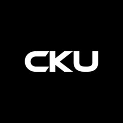 CKU letter logo design with black background in illustrator, vector logo modern alphabet font overlap style. calligraphy designs for logo, Poster, Invitation, etc.