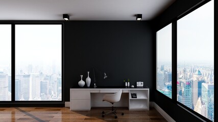 3d render office manager room