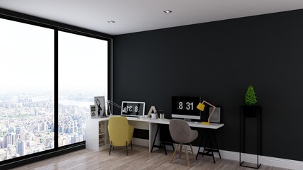 3d render office manager room