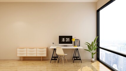 office manager room for company logo mockup