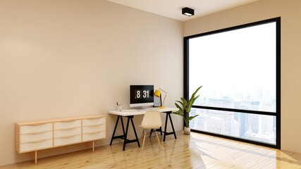 Fototapeta premium office manager room for company logo mockup