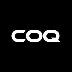 COQ letter logo design with black background in illustrator, vector logo modern alphabet font overlap style. calligraphy designs for logo, Poster, Invitation, etc.